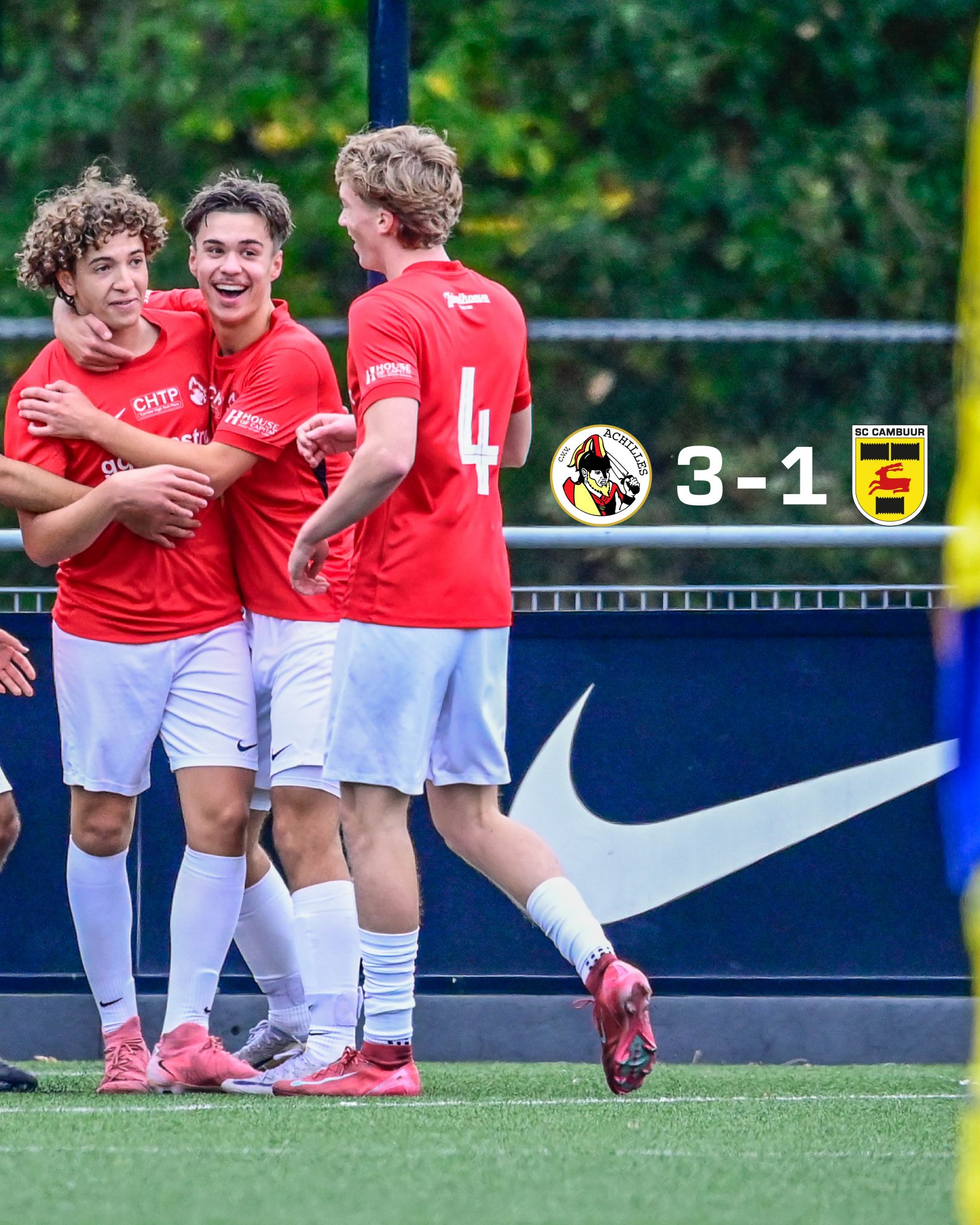 Achilles O17 wint thuis van Cambuur Leeuwarden